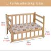 Gray Checkered Elevated Dog Bed with Mattress & Pillow view 3