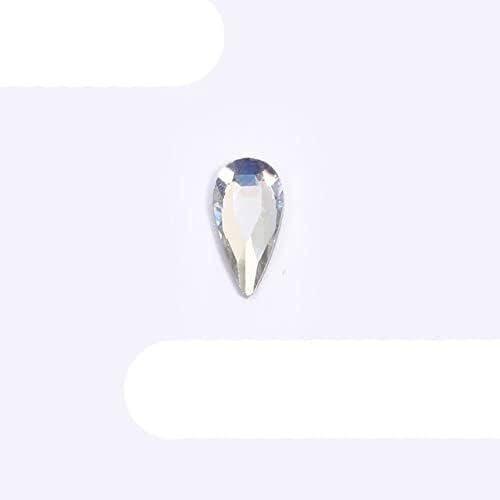 ELEGAM Nail Rhinestones, Moonlight Nail Art Gems, Mixed Shapes, Flat-Back Shiny 3D Nail Decorations, 12-Style Box, 30 Pieces (Color: 4x8 Drop, 100 Pieces)