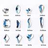 ELEGAM Nail Rhinestones, Moonlight Nail Art Gems, Mixed Shapes, Flat-Back Shiny 3D Nail Decorations, 12-Style Box, 30 Pieces (Color: 4x8 Drop, 100 Pieces) view 2