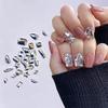 ELEGAM Nail Rhinestones, Moonlight Nail Art Gems, Mixed Shapes, Flat-Back Shiny 3D Nail Decorations, 12-Style Box, 30 Pieces (Color: 4x8 Drop, 100 Pieces) view 4