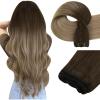 Easyouth Human Hair Sew-In Weft Extensions, 55 cm, Darkest Brown Blend, 100 g, #2/6/18 view 1