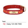 SARUEL Personalized PU Leather Dog Collar with Engraved ID Tag, Red, XL view 3