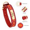 SARUEL Personalized PU Leather Dog Collar with Engraved ID Tag, Red, XL view 4
