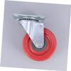 4-Inch Red PU and Metal Double-Wheel Swivel Casters with Brake view 2