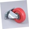 4-Inch Red PU and Metal Double-Wheel Swivel Casters with Brake view 4