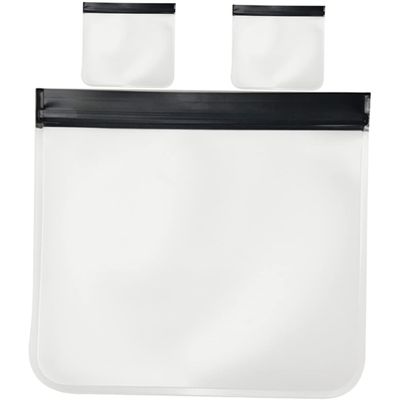 3-Piece Transparent PEVA Travel Cosmetic Bag Set, White