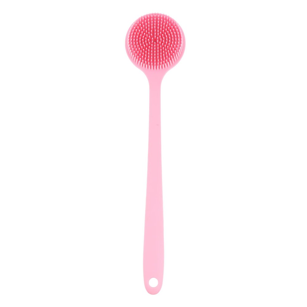 Silicone Back Brush with Long Handle for Adults, Pink