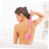 Silicone Back Brush with Long Handle for Adults, Pink view 4