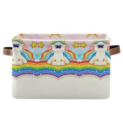 Sky Rainbow Unicorn S Storage Box, Toy Organizer Basket, Large Laundry Basket for Kids’ Living Room or Nursery