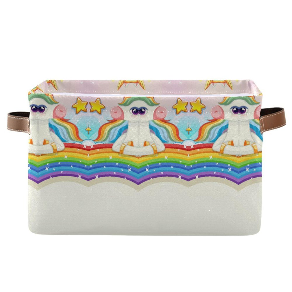 Sky Rainbow Unicorn S Storage Box, Toy Organizer Basket, Large Laundry Basket for Kids’ Living Room or Nursery