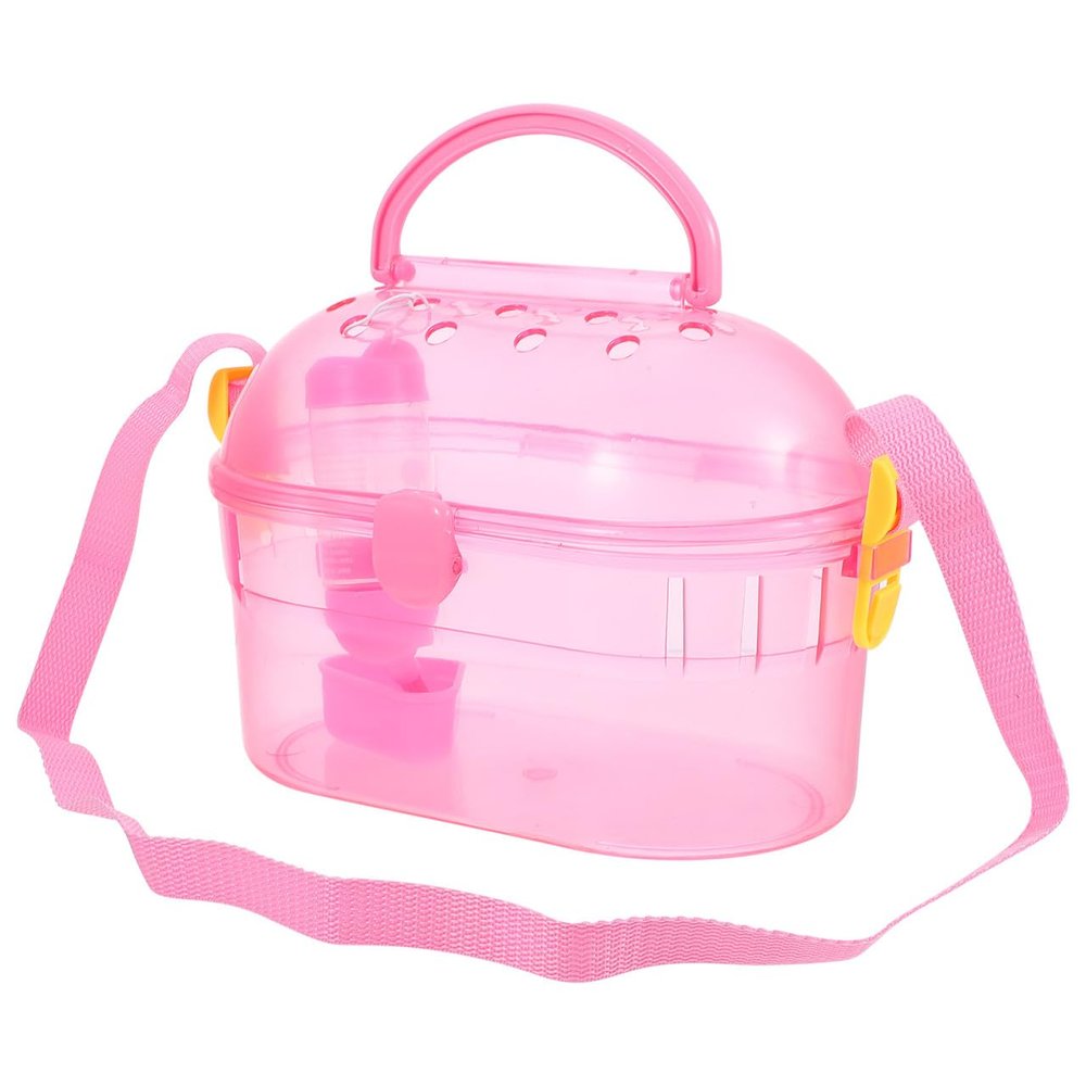 minkissy 1-Set Small Animal Carrier Bag, Hamster Transport Carrier with Food and Water Containers and Bathtub for Travel, Hiking, and Outings