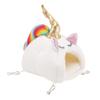 minkissy Adorable Unicorn Sleeping Nest for Small Animals, Warming Pet Bed for Hamsters, Rabbits, and Squirrels, White, Cozy Pet Bed for Winter and Travel view 1