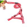 Minkissy Adjustable Dog Harness with Reflective Leash for Puppies and Cats - Red view 2