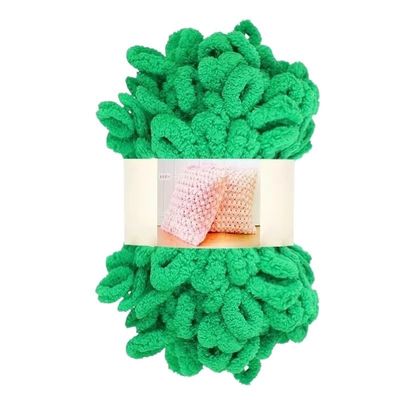 100 g/Skein Finger-Loop Yarn, Fluffy Soft Chenille Chunky Yarn, Handwoven, for Blankets, Scarves, Crochet and Knitting, Blanket Yarn, Wool (Color: 18)