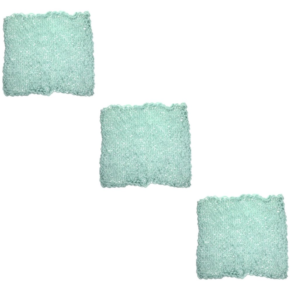 OSALADI 3-Piece Handmade Knitted Wool Blanket Set for Newborns, Light Green