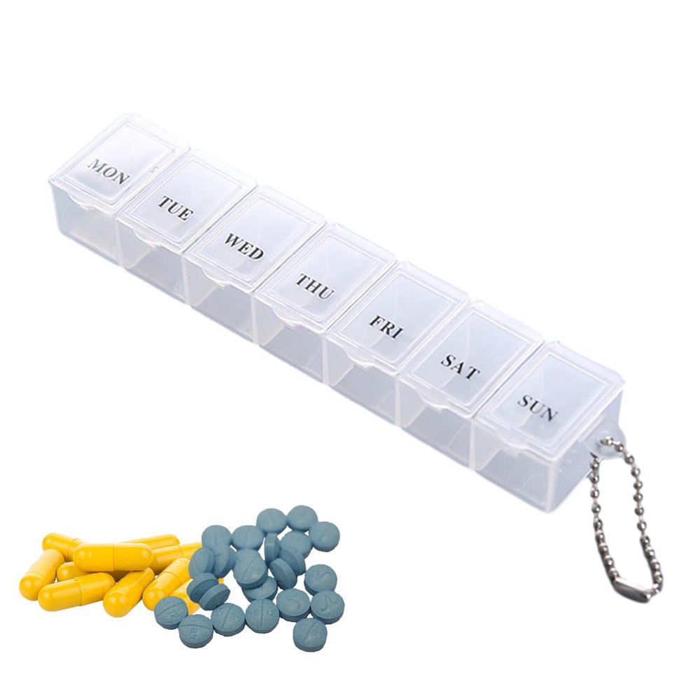 Weekly Pill Organizer, Transparent 7-Day Medication Case
