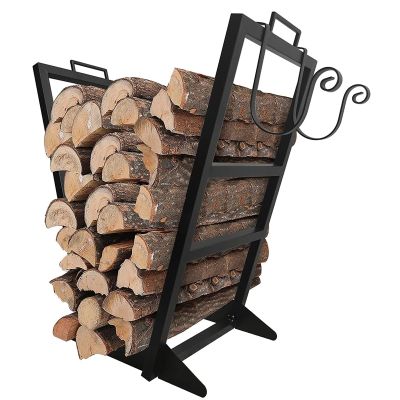 QCHIAN Firewood Rack for Indoor and Outdoor Use, Holds Approx. 16–20-Inch Logs