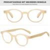 Lanomi Retro Round Reading Glasses, Brown, +1.0 view 3