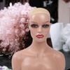 Luxylei Female Realistic Mannequin Head and Shoulders, African Wig Display Model, Dark Brown and Beige, for Hats and Glasses view 2