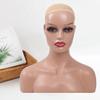 Luxylei Female Realistic Mannequin Head and Shoulders, African Wig Display Model, Dark Brown and Beige, for Hats and Glasses view 3
