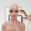 Luxylei Female Realistic Mannequin Head and Shoulders, African Wig Display Model, Dark Brown and Beige, for Hats and Glasses view 4