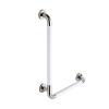 70 x 50 cm Left-Hand L-Shaped Stainless Steel Grab Bar, White view 1