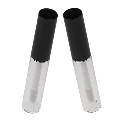 Tiuimk 4 mL PETG Lip Gloss Bottles, Mini Portable Lip Oil Containers, Set of 2 – Transparent + Black