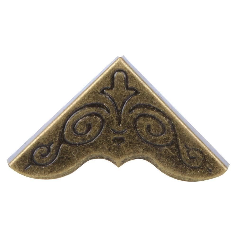 50-Piece Green Bronze Iron Corner Protectors for Wooden Boxes