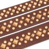 Adjustable Leather Dog Collar with Spikes and Studs, Red, XL view 4