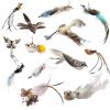 ELMAIN Hands-Free Cat Toy Wand with Feathers, Bell, and Strong Suction Cup view 2
