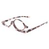 JM Makeup Glasses with Flip-Up Lenses, Reading Glasses for Women, Gray Tortoiseshell, +3.0 view 1