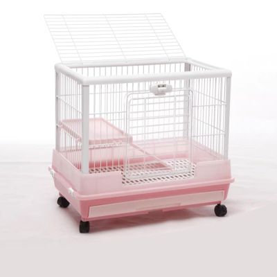 XXL Small Animal Cage with Wheels, Pink, 68 × 45 × 62