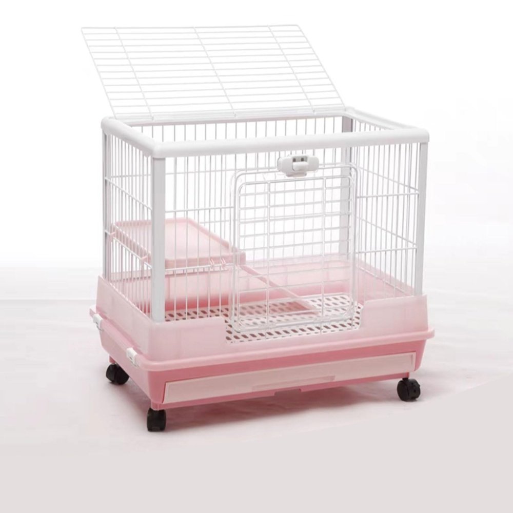XXL Small Animal Cage with Wheels, Pink, 68 × 45 × 62