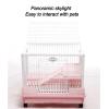 XXL Small Animal Cage with Wheels, Pink, 68 × 45 × 62 view 2