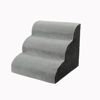 3-Step Foam Dog Stairs for Beds and Sofas, Gray, 40 x 55 x 35 cm
