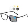 KOOSUFA Photochromic Reading Glasses, Blue-Light Filter, Rectangular TR90 Frame, Gray Lens, Light Black, +2.0 view 1