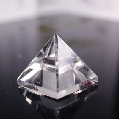 AtkitS Natural Crystal Pyramid, Healing Crystal, Rose Quartz, Chakra & Reiki Crystal, Rainbow Fluorite Home Decor (Clear Quartz)
