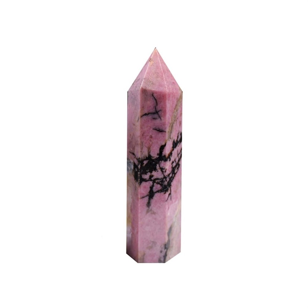 AtkitS 78 cm Natural Crystal Point Quartz Rainbow Wand, Crystal Column, Rose Quartz, Rock Mineral, Home Decor, Reiki Healing Stone (Color: Rosapyroxene)