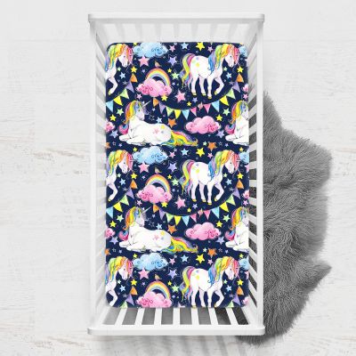 Odot Fitted Crib Sheet for Baby and Toddler Mattresses, Star Print, 70 x 140 cm