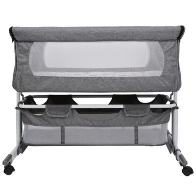 Adjustable Co-Sleeping Bassinet for Babies with Soft Mattress and Mosquito Net, 4 Wheels, 1–36 Months, 92 × 58 × 70–90 cm, Off-White