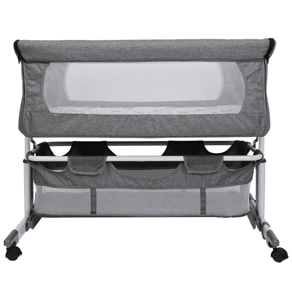 Adjustable Co-Sleeping Bassinet for Babies with Soft Mattress and Mosquito Net, 4 Wheels, 1–36 Months, 92 × 58 × 70–90 cm, Off-White