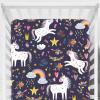 Odot Fitted Sheet for Crib, Unicorn Print, 45 x 90 cm view 2