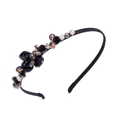 IYOU Retro Black Crystal Rhinestone Headband for Women