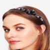 IYOU Retro Black Crystal Rhinestone Headband for Women view 2