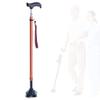 Non-Slip Quad Cane for Seniors, Adjustable Aluminum Walking Cane with Armrests, Black/Blue/Orange view 1