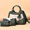 WolFum 3-Piece Women's Bag Set, Shoulder Bag, Clutch and Wallet, Dark Gray view 3