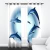 IDIDOS Dolphin Blackout Curtains, 3D-Printed Blue Sea, 110 x 95 cm view 2