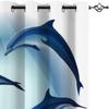 IDIDOS Dolphin Blackout Curtains, 3D-Printed Blue Sea, 110 x 95 cm view 4