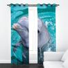 IDIDOS Dolphin Blackout Curtains for Kids’ Room or Bedroom, 3D-Printed Blue Sea Design, Opaque Polyester, 200 x 160 cm view 2