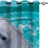 IDIDOS Dolphin Blackout Curtains for Kids’ Room or Bedroom, 3D-Printed Blue Sea Design, Opaque Polyester, 200 x 160 cm view 4